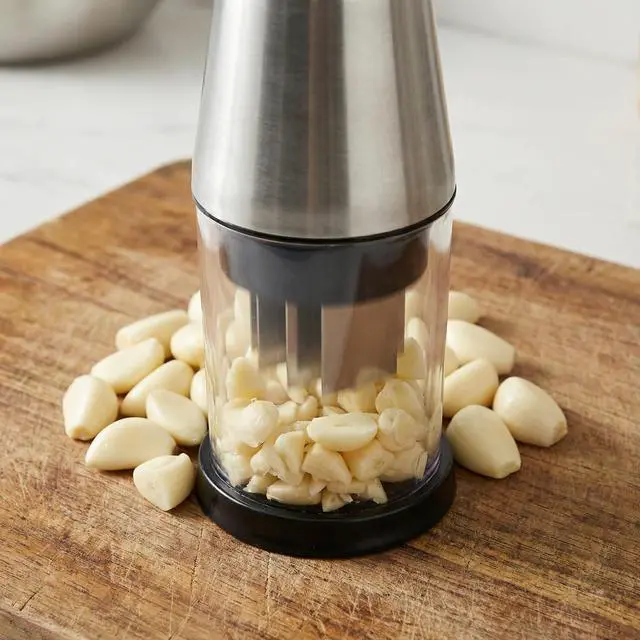 Alt view image 4 of 7 - Manual Garlic Crusher 6.29 Inch Stainless Steel Garlic Press and Mini Vegetable Chopper Kitchen Tool for Food Preparation and Cooking