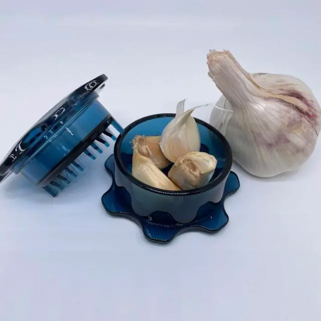 Alt view image 6 of 7 - Grlic Mincer, Manual Garlic Press for Quick Meal Preparation - Kitchen Tools for Mincing Grlic, Ginger, Herbs, Nuts (Blue color)