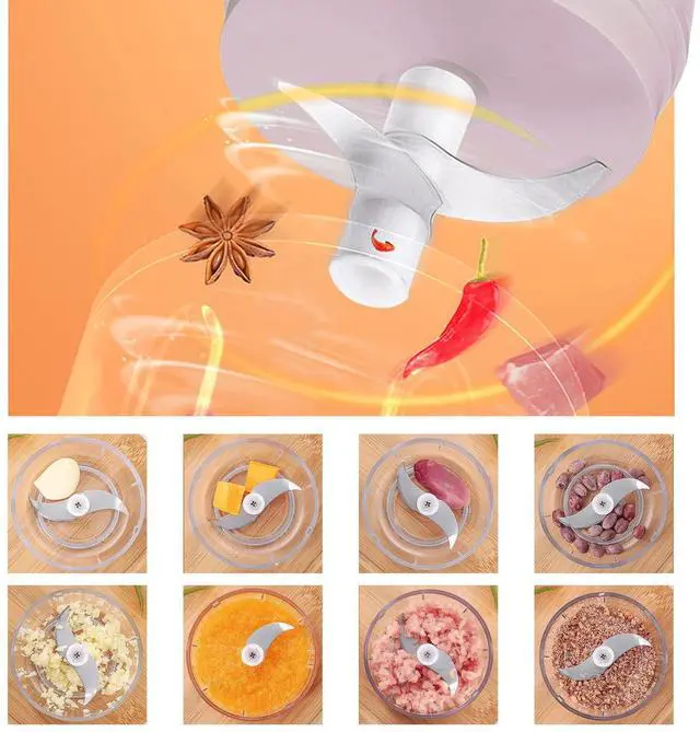Alt view image 5 of 6 - Electric Mini Garlic Mincer, 100ML USB Vegetable Onion Chopper, Portable Small Food Processor for Ginger, Chili, Vegetables