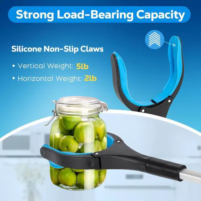 Alt view image 6 of 7 - Grabber Reacher Tool - 32 Extra Long Foldable Gripper and Reaching Tool - Heavy Duty Pick Up Stick Grabbers for Seniors, Trash, Surgery Recovery Must Haves Gifts (Blue)