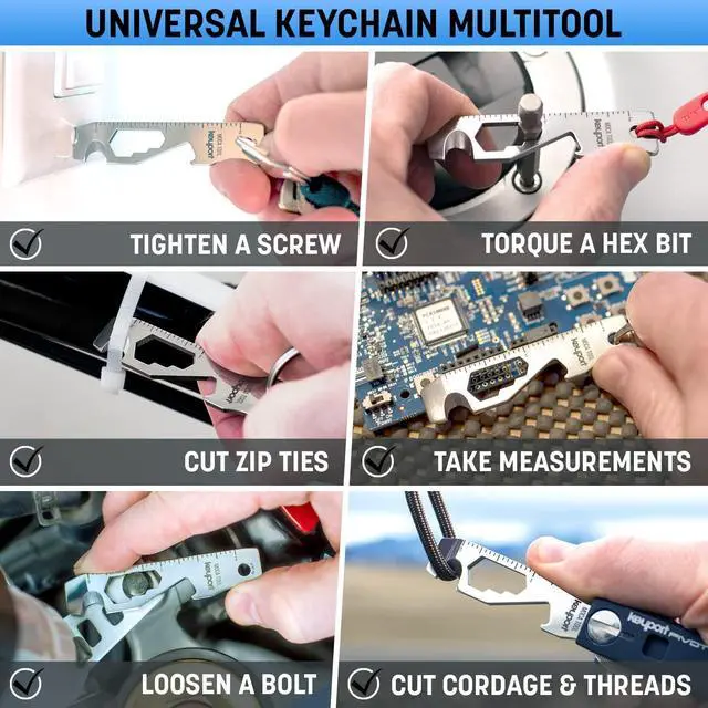 Alt view image 4 of 7 - MOCA 10-in-1 Keychain Multitool (Stainless) | EDC Multi Tool: Pry Bar, Bottle Opener, Screwdriver, Box Opener, Cord Cutter & More | TSA Key Tool | EDC Gear | For Key Organizer & Key Chain