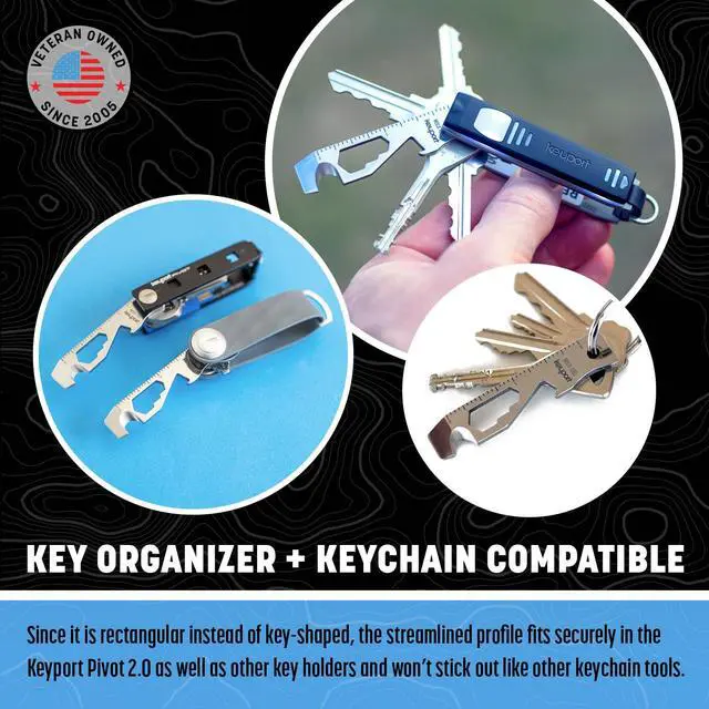 Alt view image 5 of 7 - MOCA 10-in-1 Keychain Multitool (Stainless) | EDC Multi Tool: Pry Bar, Bottle Opener, Screwdriver, Box Opener, Cord Cutter & More | TSA Key Tool | EDC Gear | For Key Organizer & Key Chain