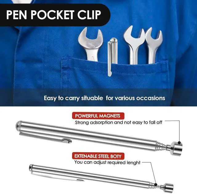 Alt view image 5 of 7 - 4Pcs Telescoping Magnetic Pickup Tool 1.5LB 3LB 10LB 15LB Extendable Magnet Stick Set Grabber Tools Stainless Steel Portable Bolt Screws Reacher Magnetic Nail Picker for Men Husband Birthday Christmas