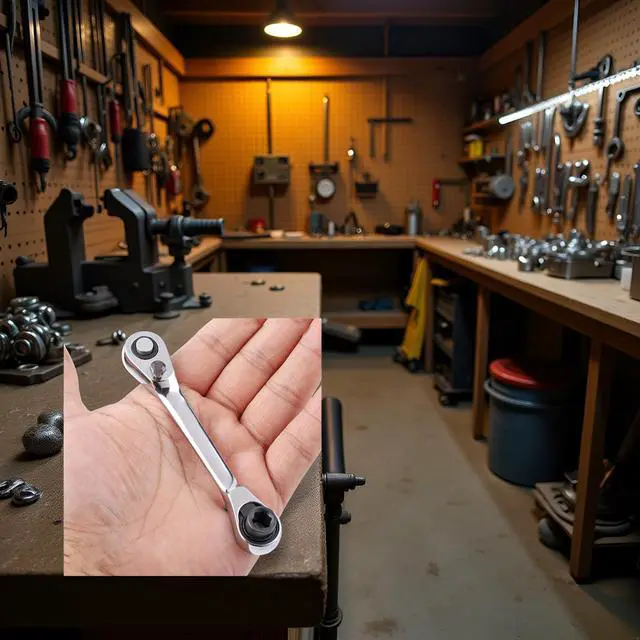 Alt view image 3 of 7 - Silver Ratchet Wrench 1/4 Inch Mini Double Headed 72 Tooth Drive Socket and Screwdriver Bit Ratchet Set Rotator Practical Accessories Tool 5 Degrees Quick Install Release