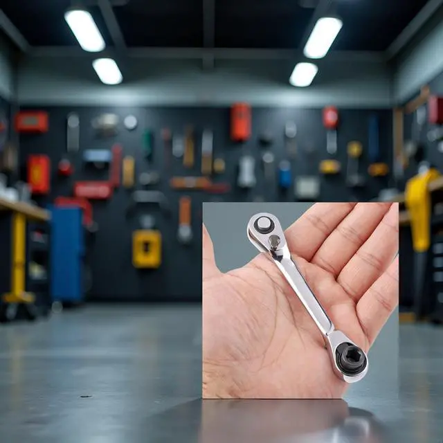 Alt view image 6 of 7 - Silver Ratchet Wrench 1/4 Inch Mini Double Headed 72 Tooth Drive Socket and Screwdriver Bit Ratchet Set Rotator Practical Accessories Tool 5 Degrees Quick Install Release