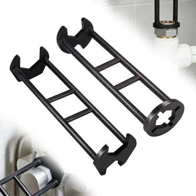 Main image of 2 Pcs Multifunctional Sink Wrench, Universal Faucet Basin Wrench, Plumbing Tool for Tight Spaces in Kitchen & Bathroom