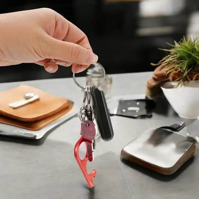 Alt view image 4 of 7 - 12Pcs Door Opener Tool with Stylus Hands-Free Door Opener, Button Pusher, Reusable Heavy-Duty Keychain Tool