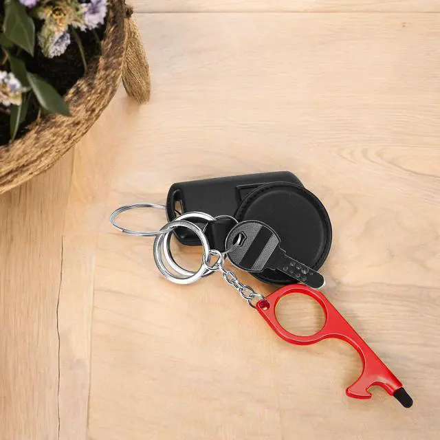 Alt view image 3 of 7 - 12Pcs Door Opener Tool with Stylus Hands-Free Door Opener, Button Pusher, Reusable Heavy-Duty Keychain Tool