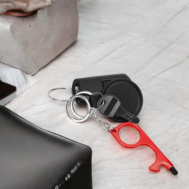 Alt view image 6 of 7 - 12Pcs Door Opener Tool with Stylus Hands-Free Door Opener, Button Pusher, Reusable Heavy-Duty Keychain Tool