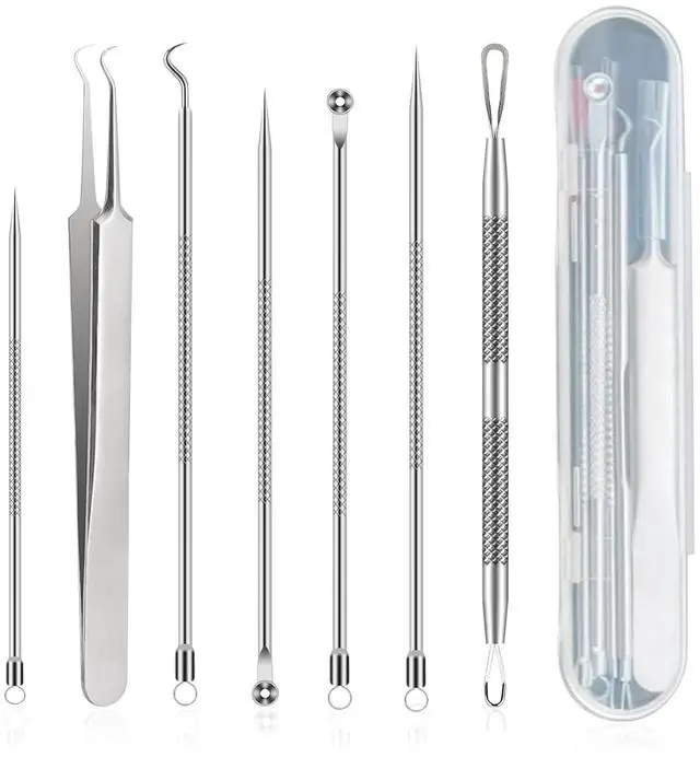 Main image of Blackhead Remover Kit with Stainless Steel Tools, Pimple Extractor, Acne Removal & Facial Cleansing Tools for Men & Women