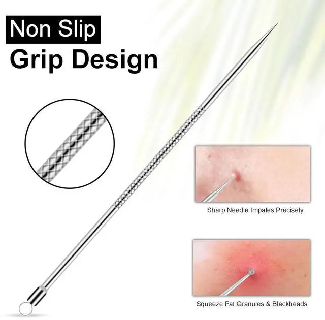 Alt view image 4 of 7 - Blackhead Remover Kit with Stainless Steel Tools, Pimple Extractor, Acne Removal & Facial Cleansing Tools for Men & Women