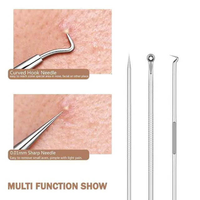 Alt view image 7 of 7 - Blackhead Remover Pimple Popper Tool Kit 10 Pcs Blackhead Remover Tools Kit with Storage Case Pimple Popper Tool kit for Face Nose Deep Cleansing Pimple Extractor for Quick and Easy Removal of Pimples
