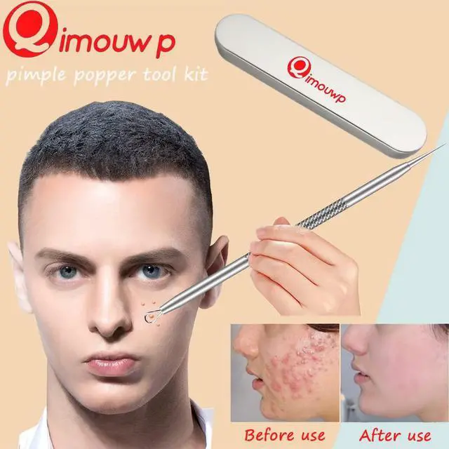 Alt view image 6 of 7 - Pimple Popper Tool Kit, 16 Pcs Blackhead Remover Tools, Professional Tweezers Set Comedone Extractor Acne Tool for Zit Blemish Whitehead Cyst Eyebrows Removal, Beauty Tools for Face