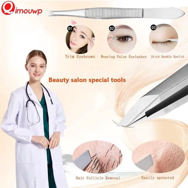 Alt view image 3 of 7 - 16 Pcs Pimple Popper Tool Kit, Blackhead Remover Tools, Comedone Extractor Whitehead Zit and Cyst Acne Removal Kit, Professional Stainless Steel Tweezers for Eyebrows, Beauty Tools for Face Nose