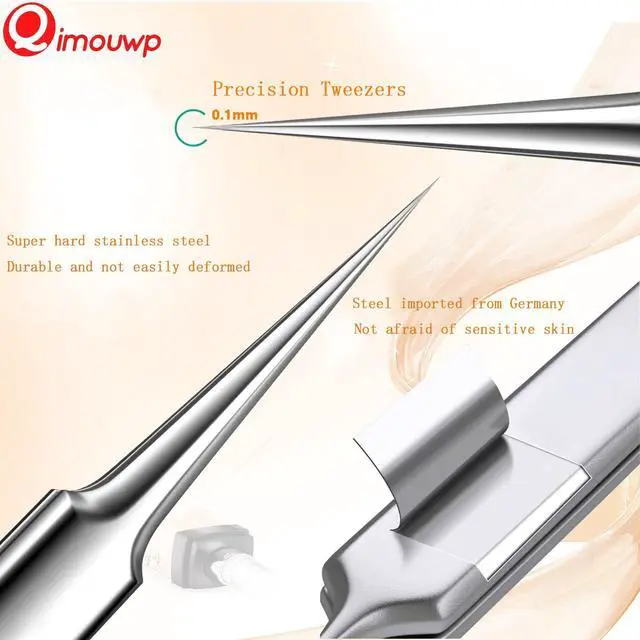 Alt view image 4 of 7 - 16 Pcs Pimple Popper Tool Kit, Blackhead Remover Tools, Comedone Extractor Whitehead Zit and Cyst Acne Removal Kit, Professional Stainless Steel Tweezers for Eyebrows, Beauty Tools for Face Nose