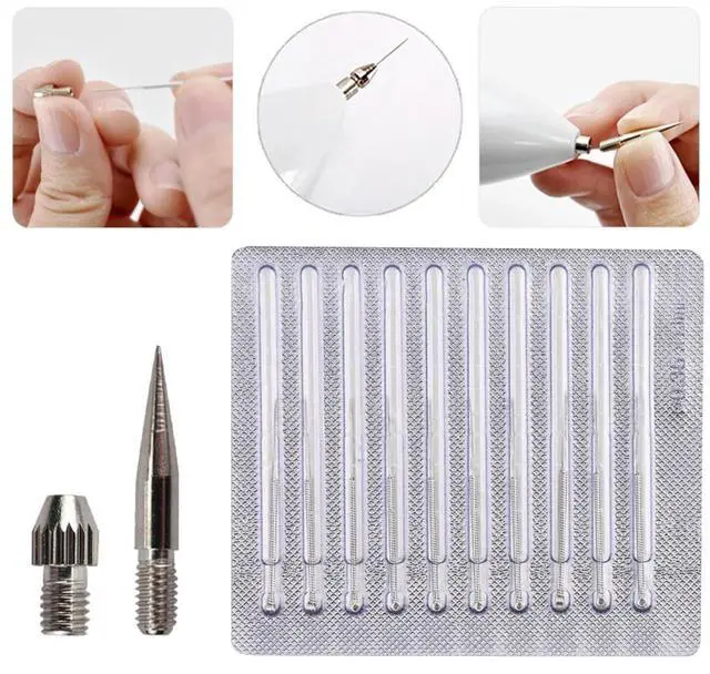 Alt view image 2 of 7 - 100pcs Disposable Pimple Needles- Acne Needles, Blackhead & Blemish Remover Tools, Pimple Popper Tools Parts for Face & Body, Professional Stainless Steel Acne Removal Kit