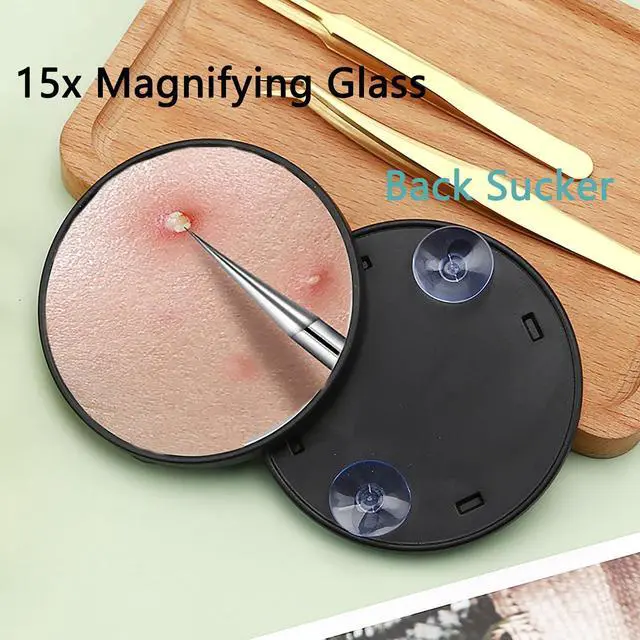 Alt view image 3 of 7 - 10 Pcs Acssart Blackhead Remover Tools, Acssart Stainless Steel Blackhead Remover Kit, Pimple Popper Tool Kit, Blackhead Tweezers with 15x Magnifying Glass, Metal Case