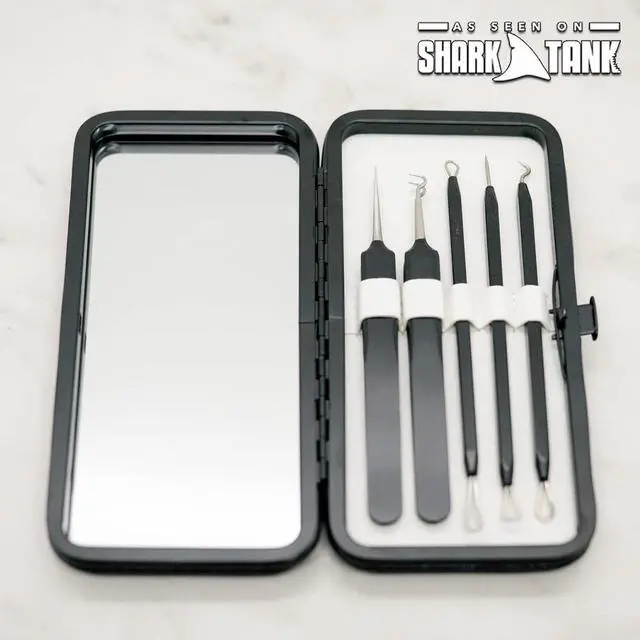 Alt view image 6 of 7 - Acne & Blackhead Remover Skin Care Tool Set for Men & Women - 5 Piece Pimple Popper Kit + Mirror! | Removal of Whiteheads, Zits, Black Heads, Comedone Extractor | As Seen on Shark Tank