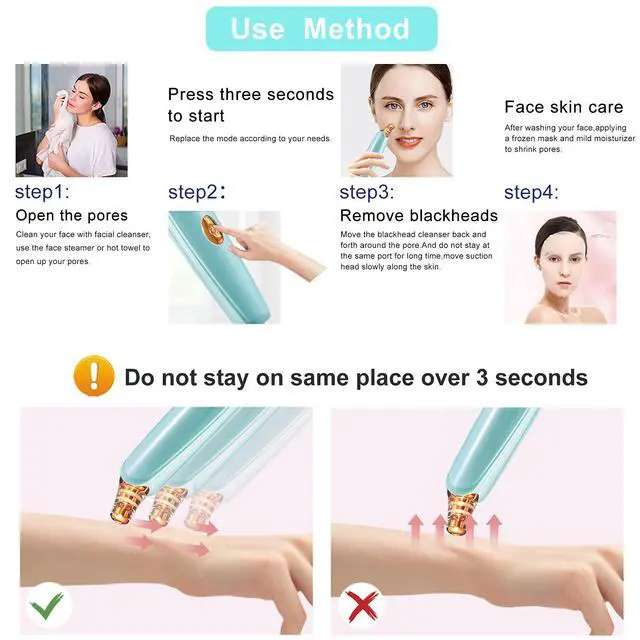 Alt view image 5 of 6 - Blackhead Remover Pore Vacuum Cleaner - Upgraded Facial Pore Cleaner - Electric USB Pore Vacuum with 5 Probes - Upgraded Blackhead Suction Tool - Blackhead Remover Kit