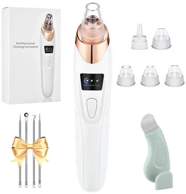 Main image of 2026 Pore Vacuum, Blackhead Remover with 3 Adjustable Suction Levels, USB Rechargeable, 5 Replaceable Heads for Face Deep Cleansing, Includes Blackhead Spatula for Women & Men Blackhead Remover Vacuum