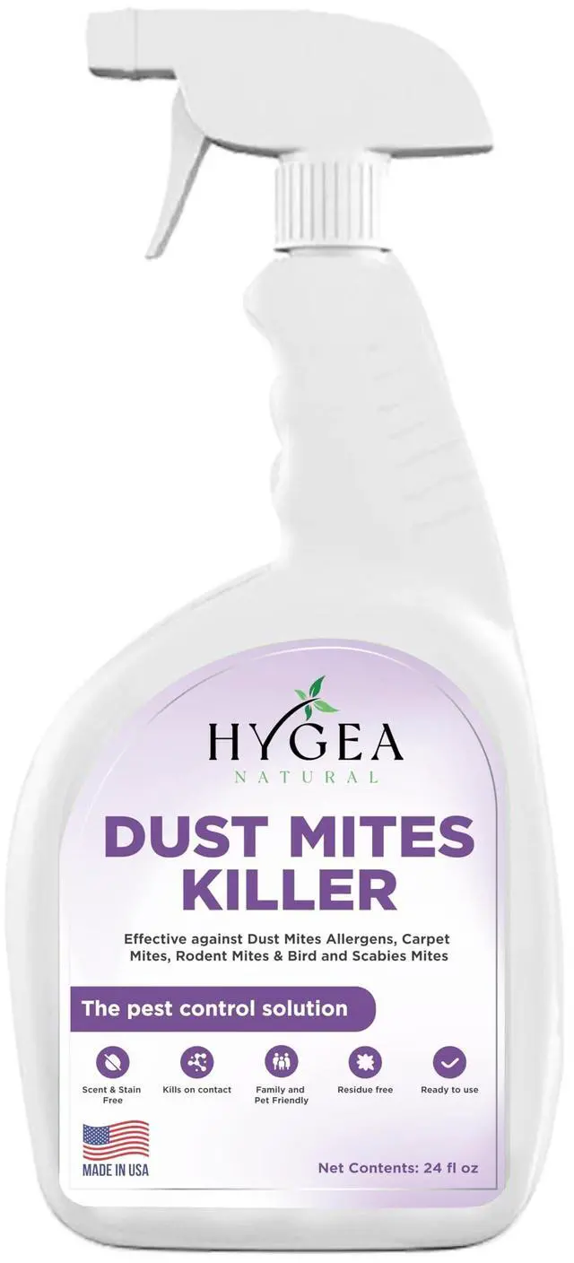 Main image of Dust Mite Killer Spray - Eliminates Dust, Carpet, Rodent, Bird, Mites - Safe for Home, Children, Pets, Bedding & Furniture, 24 oz, Unscented