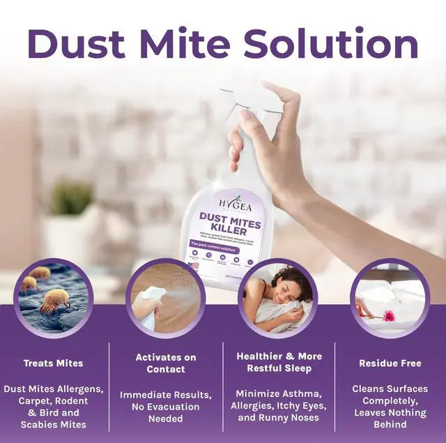 Alt view image 2 of 7 - Dust Mite Killer Spray - Eliminates Dust, Carpet, Rodent, Bird, Mites - Safe for Home, Children, Pets, Bedding & Furniture, 24 oz, Unscented