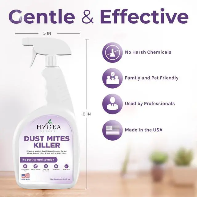 Alt view image 3 of 7 - Dust Mite Killer Spray - Eliminates Dust, Carpet, Rodent, Bird, Mites - Safe for Home, Children, Pets, Bedding & Furniture, 24 oz, Unscented