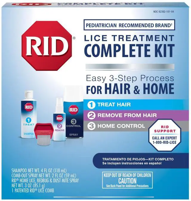 Main image of Lice Treatment Complete Kit Includes Lice Killing Shampoo, 2 Fluid Ounces Egg Comb Out Spray, Lice Comb and 3 Ounces Home Bedbug & Dust Mite Spray, 4 Piece Set, 1 Count