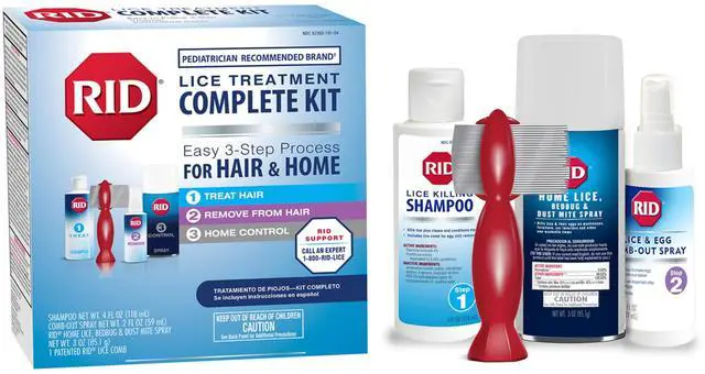 Alt view image 2 of 6 - Lice Treatment Complete Kit Includes Lice Killing Shampoo, 2 Fluid Ounces Egg Comb Out Spray, Lice Comb and 3 Ounces Home Bedbug & Dust Mite Spray, 4 Piece Set, 1 Count