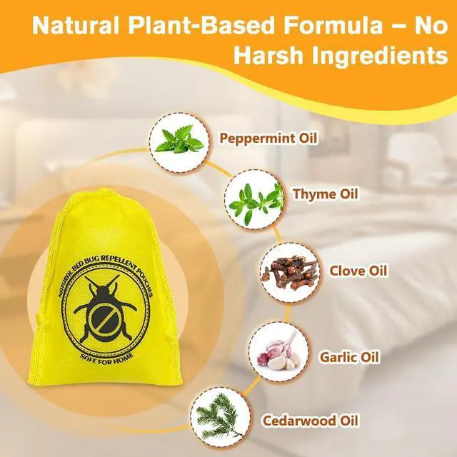 Alt view image 2 of 7 - 16 Pack Bed Bug Repellent Pouches for Home, Travel, Indoor Use, Natural Plant-Based Bed Bug Killer Pet & Kid Safe, Alternative to Bed Bug Spray, Dust Mite Spray & Bed Bug Bomb, Mess Free, Easy to Use