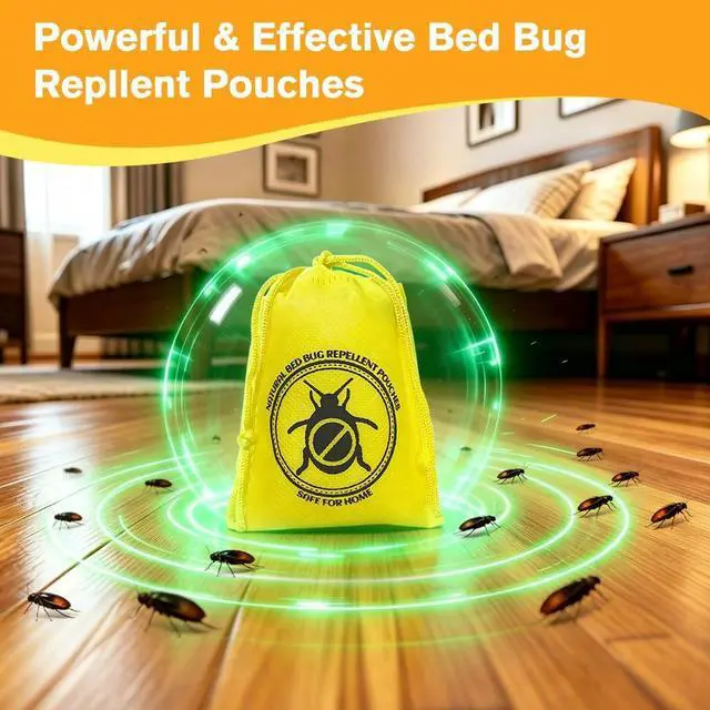 Alt view image 5 of 7 - 16 Pack Bed Bug Repellent Pouches for Home, Travel, Indoor Use, Natural Plant-Based Bed Bug Killer Pet & Kid Safe, Alternative to Bed Bug Spray, Dust Mite Spray & Bed Bug Bomb, Mess Free, Easy to Use