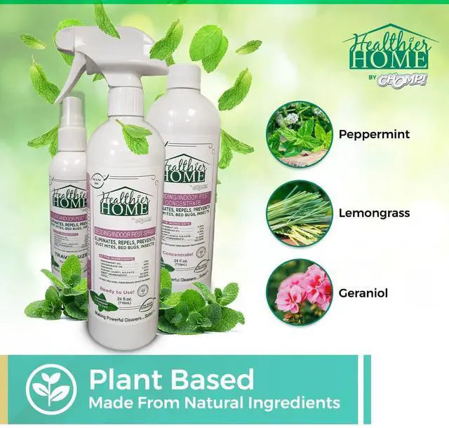 Alt view image 5 of 7 - Insect and Pest Control Spray, 24 Ounces, Indoor and Outdoor Use, Plant-Based Formula Ants, Bed Bugs, Dust Mites Spiders, Made with Peppermint, Lemongrass, Geraniol