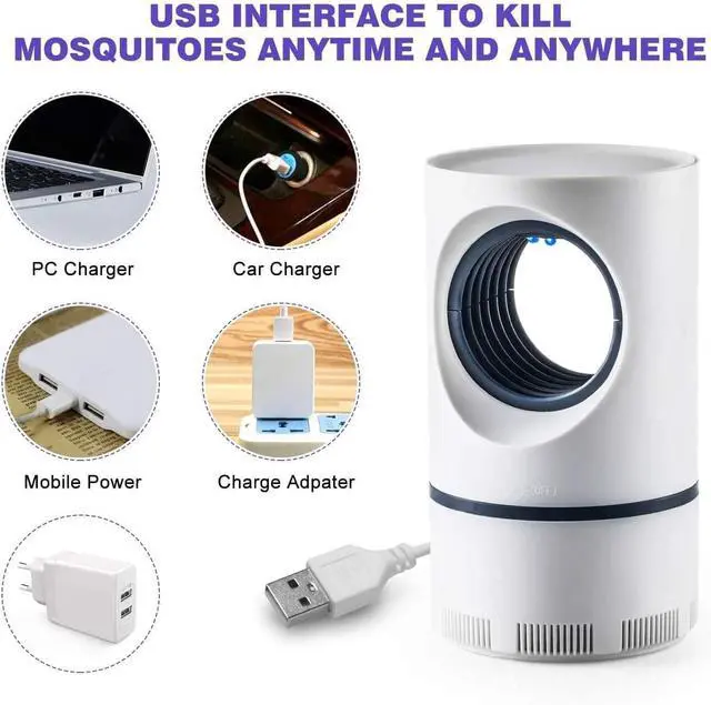 Alt view image 4 of 6 - Bug Zapper Indoor, USB Mosquito Zapper Indoor, UV Light Mosquito Lamp Traps Mosquitoes, Flying, Insects,Msquito Killer for Home, Office, Bedroom, Kitchen
