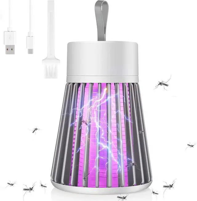 Main image of Bug Zapper Indoor Mosquito Zapper USB Mosquito Trap Fly Zapper with Small Brush, Radiationless LED Mosquito Killer for Indoor, Home, Office, Car, Patio, Gray