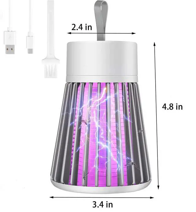 Alt view image 3 of 7 - Bug Zapper Indoor Mosquito Zapper USB Mosquito Trap Fly Zapper with Small Brush, Radiationless LED Mosquito Killer for Indoor, Home, Office, Car, Patio, Gray