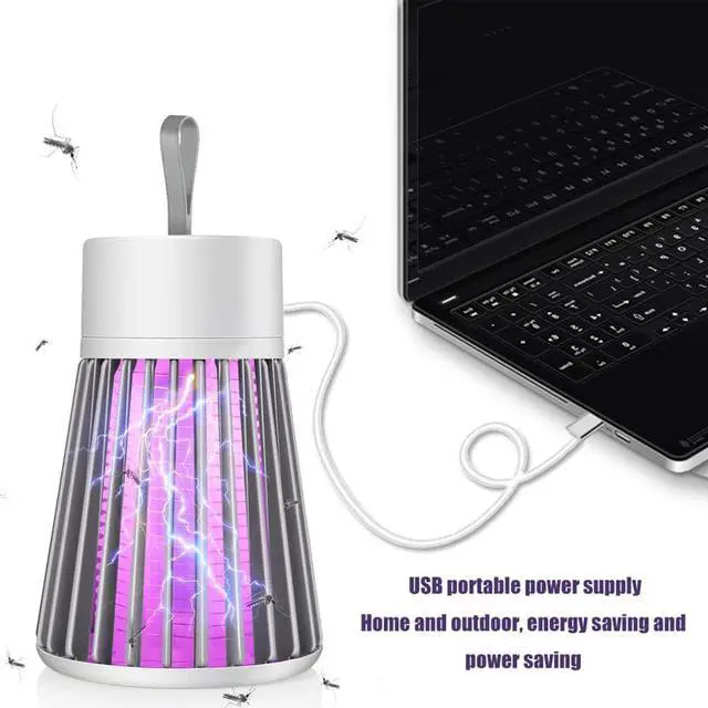 Alt view image 6 of 7 - Bug Zapper Indoor Mosquito Zapper USB Mosquito Trap Fly Zapper with Small Brush, Radiationless LED Mosquito Killer for Indoor, Home, Office, Car, Patio, Gray