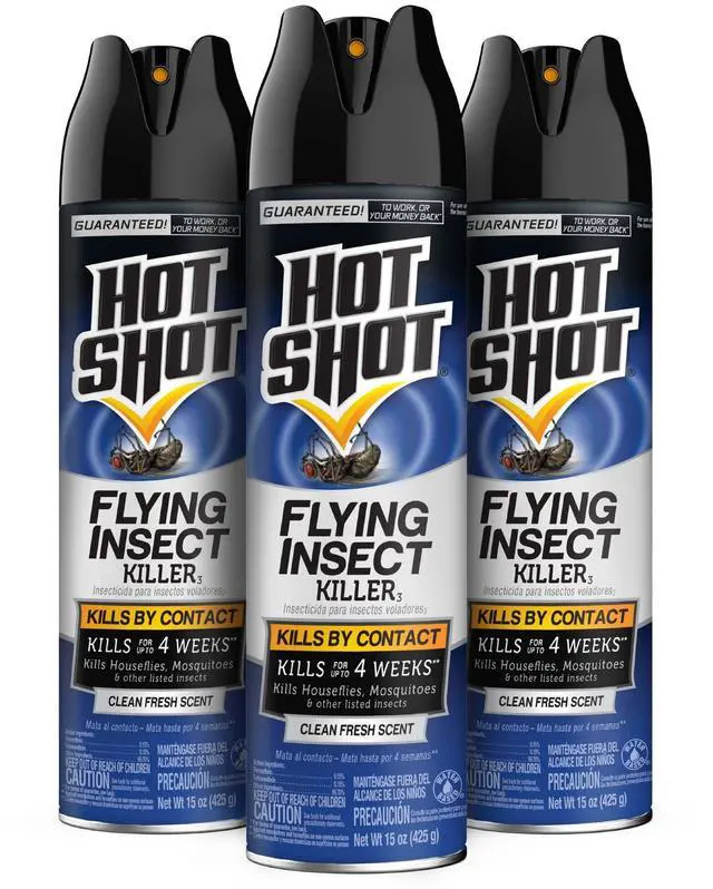 Main image of Flying Insect Killer, 15 Ounces, Aerosol Kills Houseflies, Mosquitoes and Flying Insects Indoors and Outdoors, Clean Fresh Scent, 3 Pack,45 Ounce