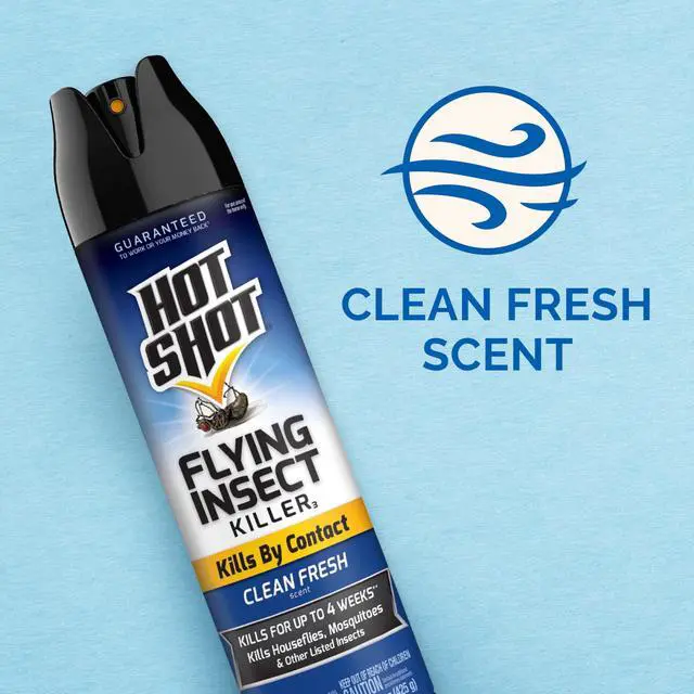 Alt view image 5 of 7 - Flying Insect Killer, 15 Ounces, Aerosol Kills Houseflies, Mosquitoes and Flying Insects Indoors and Outdoors, Clean Fresh Scent, 3 Pack,45 Ounce