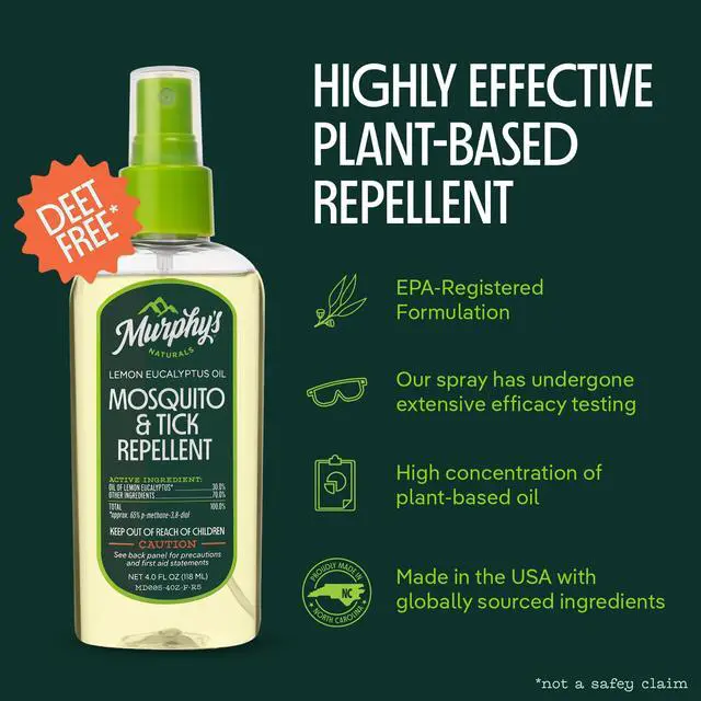 Alt view image 2 of 7 - Mosquito & Tick Bug Repellent Spray, Oil of Lemon Eucalyptus for Skin + Outdoor Gear, 4 Ounce Pump, 2-Pack