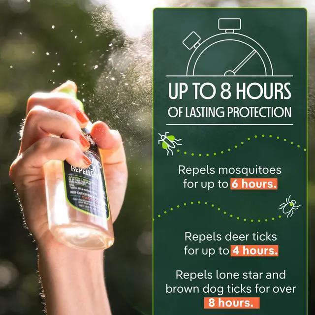 Alt view image 3 of 7 - Mosquito & Tick Bug Repellent Spray, Oil of Lemon Eucalyptus for Skin + Outdoor Gear, 4 Ounce Pump, 2-Pack