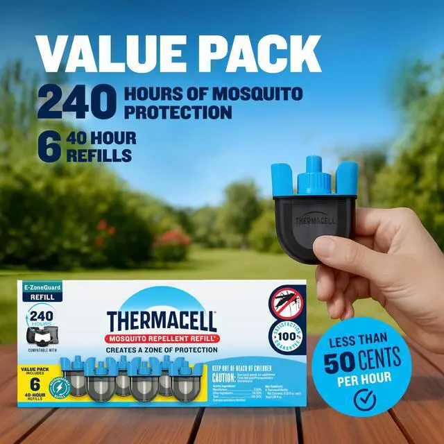Alt view image 7 of 7 - Patio Shield Mosquito Repellent E-Series Rechargeable Repeller Bundle; 20 Mosquito Protection Zone; Includes 240-Hour Repellent Refill; No Spray, Flame or Scent; Bug Spray Alternative