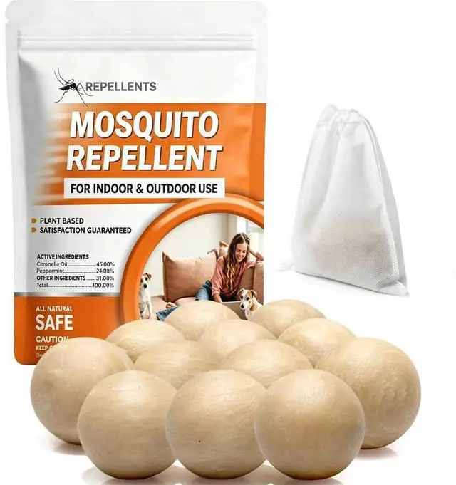 Main image of Mosquito Repellent Outdoor Patio, Mosquito Deterrent for Yard, Indoor Mosquito Repellent Balls, Mosquito Repeller for Patio, Keep Mosquito Away, Covers 120 Sq. Ft, 60 Days Protection-12 Packs