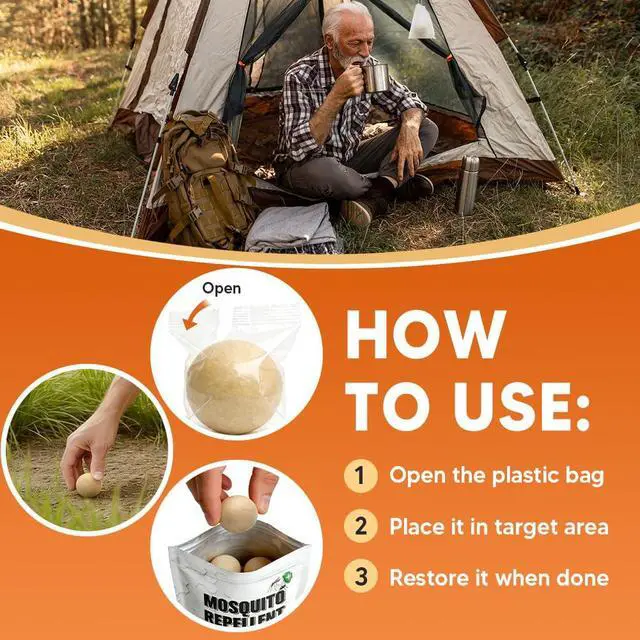 Alt view image 2 of 7 - Mosquito Repellent Outdoor Patio, Mosquito Deterrent for Yard, Indoor Mosquito Repellent Balls, Mosquito Repeller for Patio, Keep Mosquito Away, Covers 120 Sq. Ft, 60 Days Protection-12 Packs