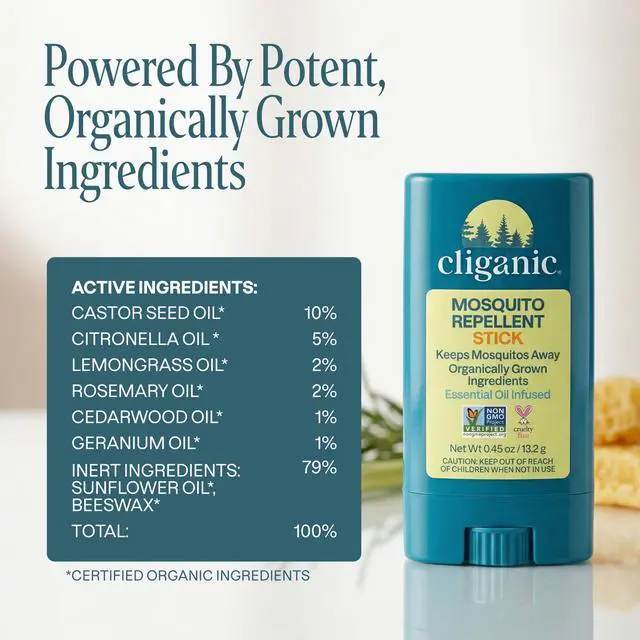 Alt view image 2 of 7 - Mosquito Repellent Stick for Adults & Kids - 5 Hours of Natural, DEET-Free Protection, Non-GMO Verified, with Organically Grown Ingredients & Essential Oils, Easy to Use Travel Stick