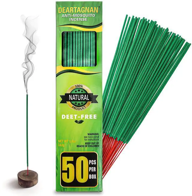 Main image of Mosquito Repellent Incense Sticks 50 Pieces per Box, for Patio/Natural Ingredients Citronella Oil/Lemongrass Oil/Made Natural Based Essential - DEET Free - Mosquito Repellent Outdoor
