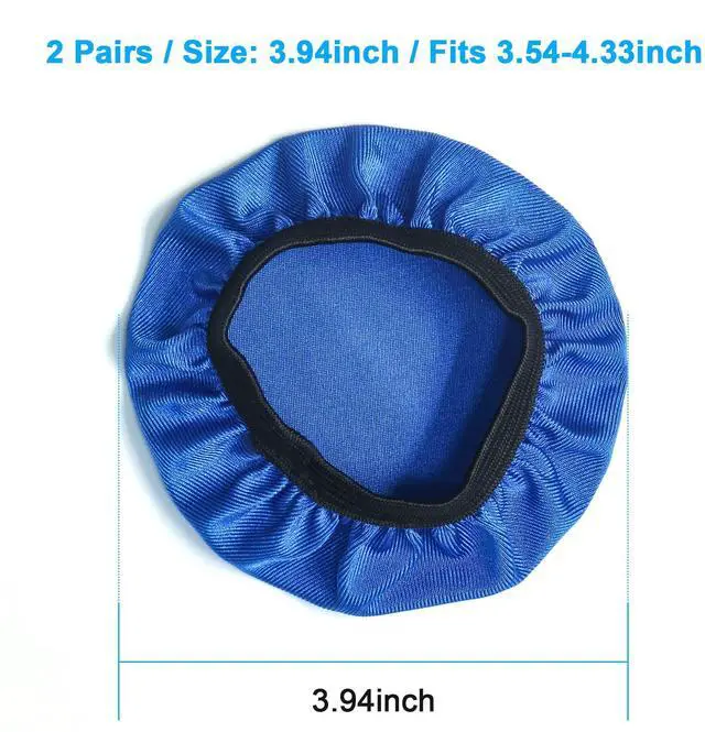 Alt view image 2 of 7 - Headphone Covers, PChero 2 Pairs Washable Flex Headset Earpad Cloth Cover for Gym Training Aviation Racing Gaming Wireless Wired Over The Ear Headphones (Fit 3.5" - 4.3", Blue Color)