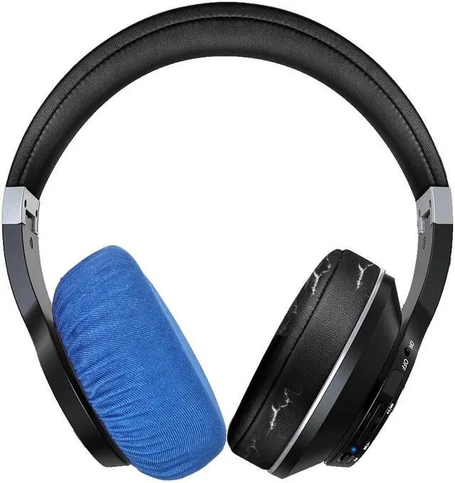 Alt view image 4 of 7 - Headphone Covers, PChero 2 Pairs Washable Flex Headset Earpad Cloth Cover for Gym Training Aviation Racing Gaming Wireless Wired Over The Ear Headphones (Fit 3.5" - 4.3", Blue Color)