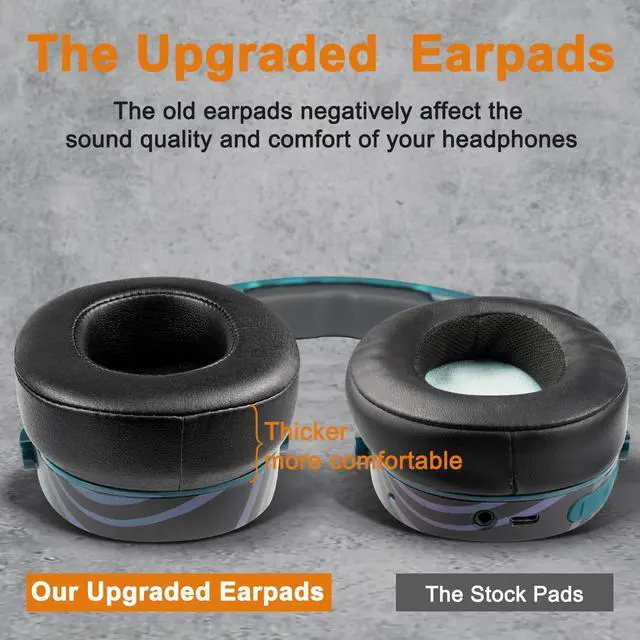Alt view image 7 of 7 - Earpads for Skullcandy Hesh 3/ANC/Evo & Crusher Wireless/540/ANC/Evo & Venue ANC Over-Ear Headphones, Ear Pads Cushions with Protein Leather, Noise Isolation Foam - Black