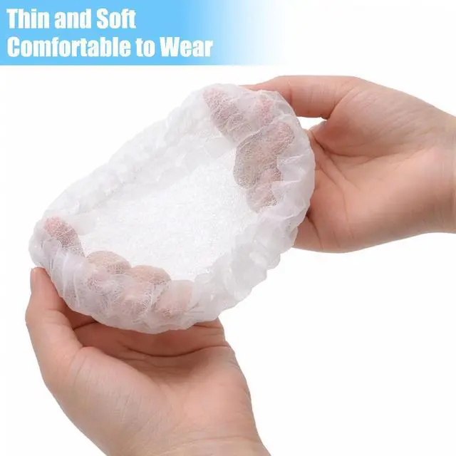 Alt view image 4 of 7 - 300 Pcs Disposable Headphone Covers, Non-Woven Sanitary Headset Cover, Stretchable Ear Pad Covers Fit for Most on Ear Headphones, Ideal for Gaming, Gym, Hotel, 4.3 Inch