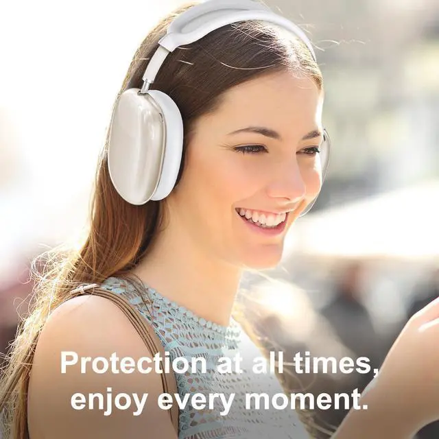 Alt view image 6 of 7 - Silicone Case Cover for AirPods Max Headphones, Clear Soft TPU Ear Cups Cover/Ear Pad Case Cover/Headband Cover for AirPods Max 2/1(2026/2024/2020),Transparent Accessories for Apple AirPod Max 2,White